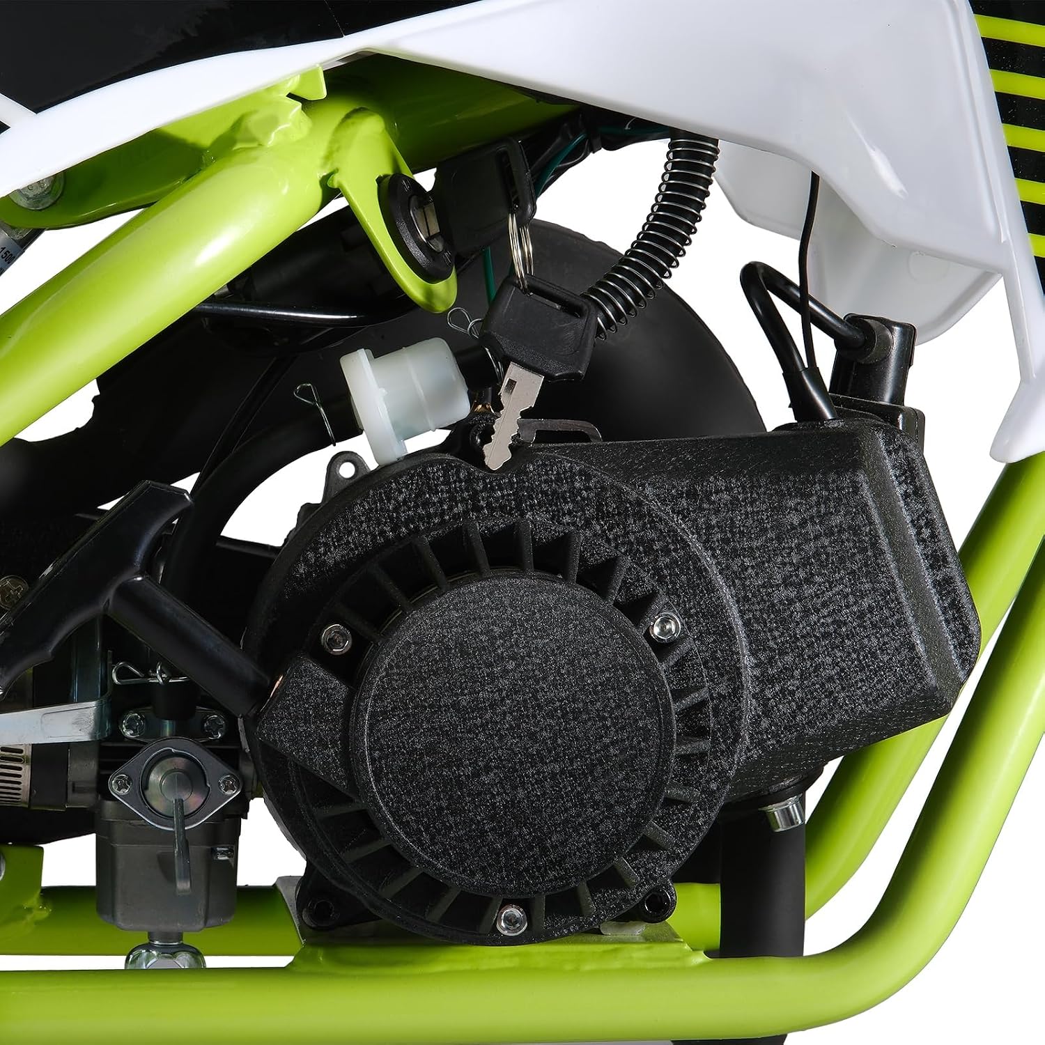 50cc Kids Dirt Bike | Gas Powered Mini Motorcycle for Ages 8-14 with 10' Off-Road Tires & Front-Rear Disc Brakes Green B