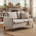 TYBOATLE Modern Small Loveseat Sofa Couch for Living Room, 51 Inch Upholstered 2-Seater Love Seats w/Iron Legs for Compact Small Space, Apartment, Bedroom, Dorm, Office (Beige)