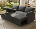 AMERLIFE Sleeper Sofa, 2-in-1 Sofa Bed with Storage Chaise, Pull Out Sofa Couch for Living Room, Guest Room, Linen Grey