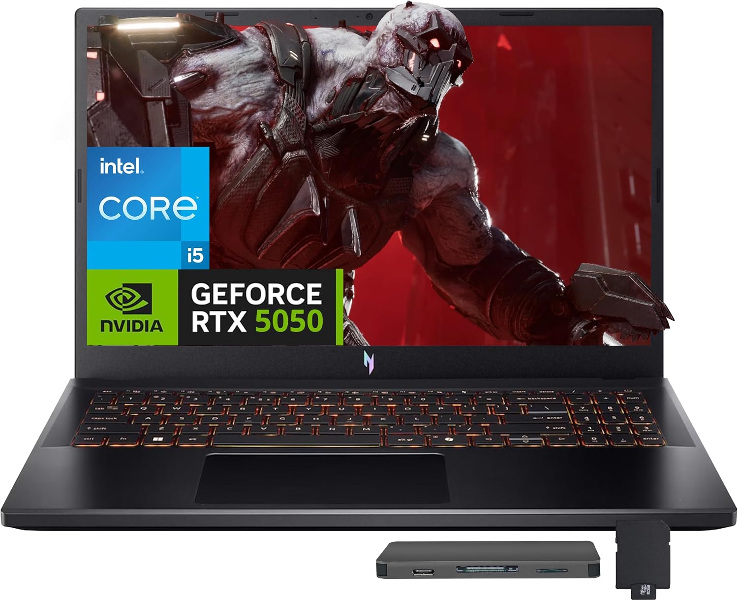 acer Nitro V 15.6' FHD IPS 165Hz Gaming Laptop, Intel Core i5-13420H, NVIDIA GeForce RTX 5050 8GB GDDR7, 16GB RAM, 1TB SSD, Backlight Keyboard, Wi-Fi 6, Win 11 Pro, Black, 1TB Docking Station Set