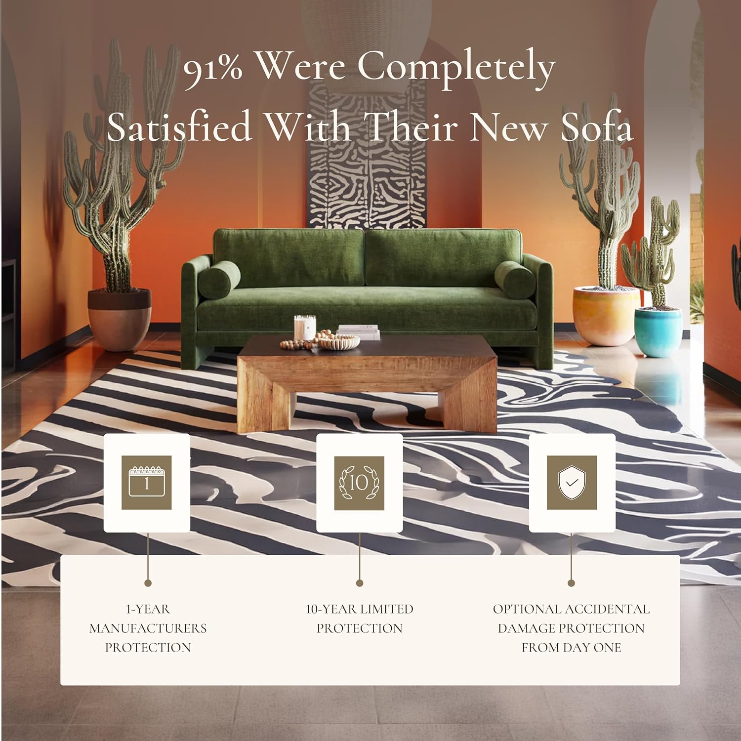 Poly & BARK Fano 99' Sofa with Wide Seating Profile, Clean Tailored Upholstery, and Modern Linear Design for Open Living Rooms