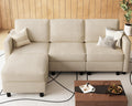 Belffin 84.3' 4 Seats L Shaped Couch Modular Sectional Sofa Washable Sectional Couches for Living Room Comfy Couches with Storage Seat Couch Sofas with Chaise,Beige