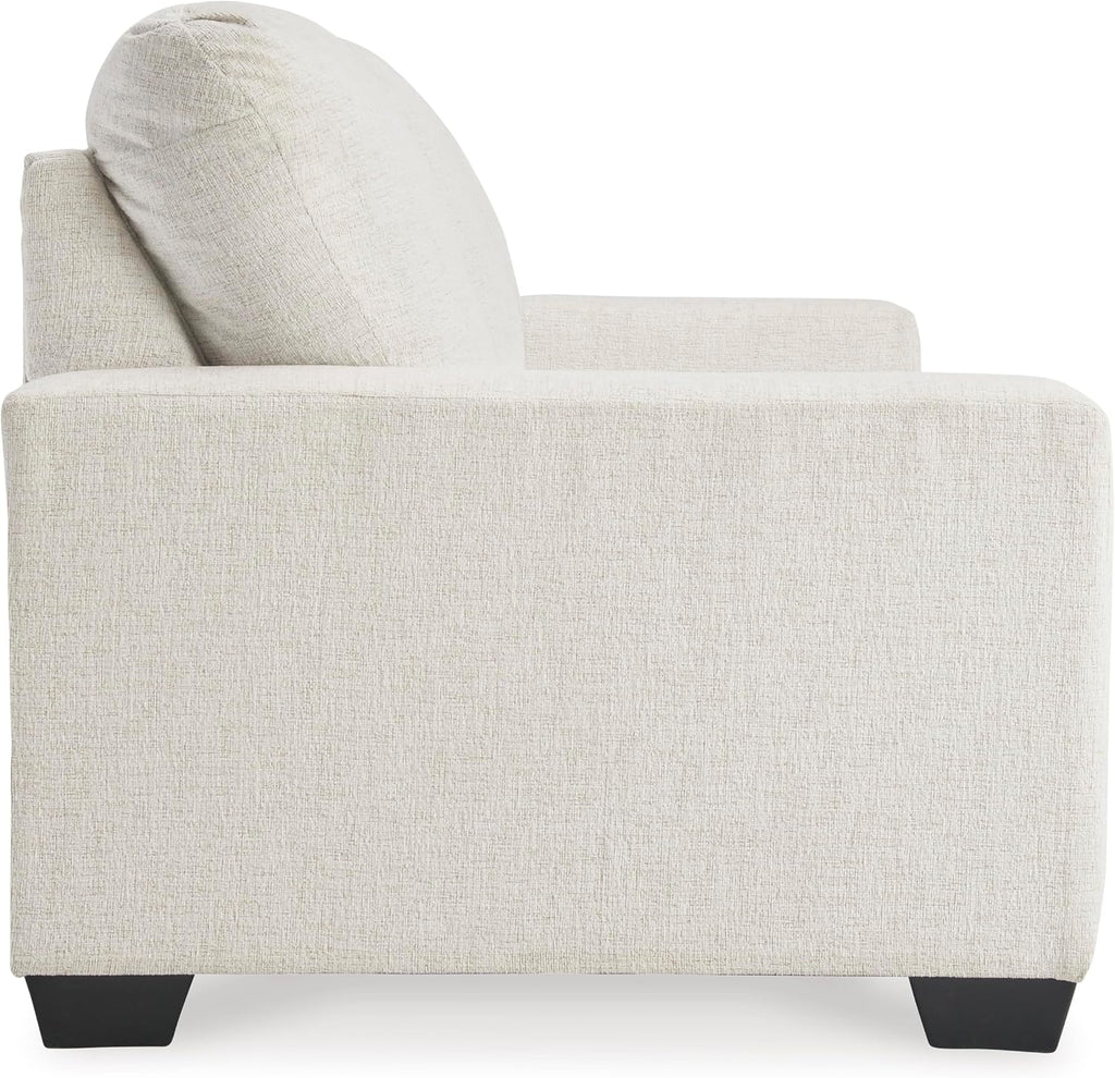 Signature Design by Ashley Rannis Coastal 2-in-1 Sofa Sleeper with Folding Gel Memory Foam Mattress, Full, White
