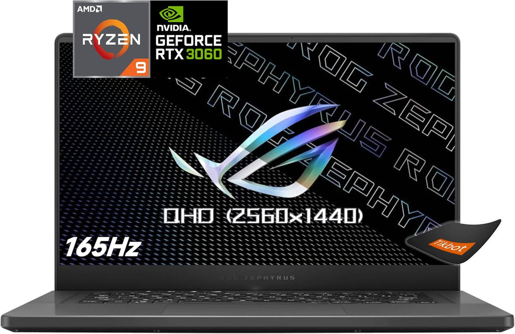ASUS ROG Zephyrus G15 15.6' 165Hz QHD (2560x1440) Slim Gaming Laptop, 8 Cores AMD Ryzen 9 5900HS, GeForce RTX 3060, 100% DCI-P3 Pantone, RGB Backlit KB, Wi-Fi 6 (40GB RAM | 2TB PCIe SSD)