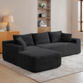 95' Boneless Couches for Living Room, L Shaped Comfy Cloud Modular Sectional Memory Foam Deep Seat Boneless Couch, No Assembly Required Boneless Sofa for Living Room with Left Facing Chaise, Black