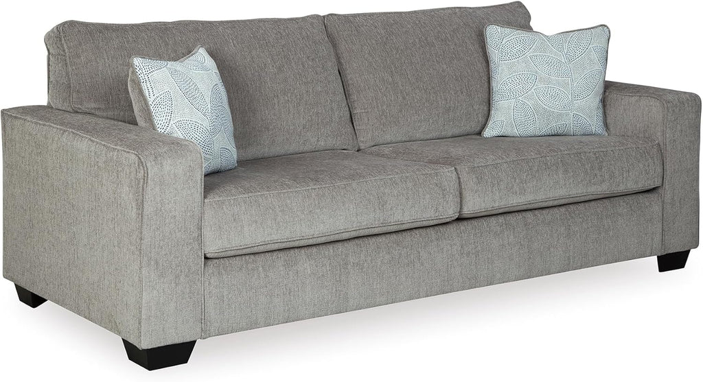 Signature Design by Ashley Altari Modern Sofa with 2 Accent Pillows, Light Gray