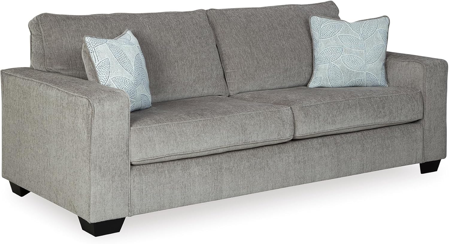 Signature Design by Ashley Altari Modern Sofa with 2 Accent Pillows, Light Gray