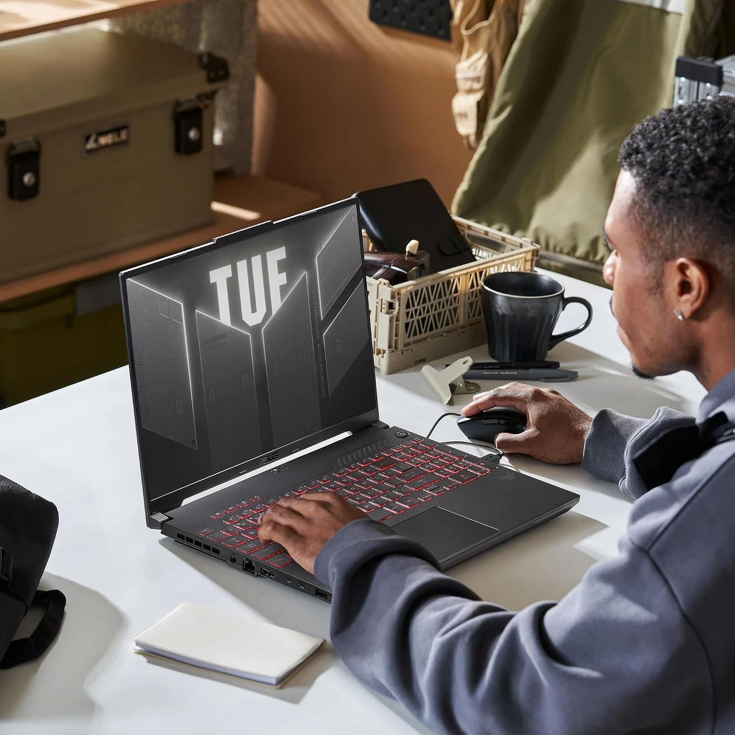 ASUS TUF Gaming A16 Gaming Laptop, 16' WUXGA 144Hz 16:10 Display, AMD Ryzen 7 7445HS(>Intel i7-13700), NVIDIA RTX 4050, Backlit KB, AI Noise-Cancellation, Win11 PRO, W/128GB PSD(64GB|4TB SSD)