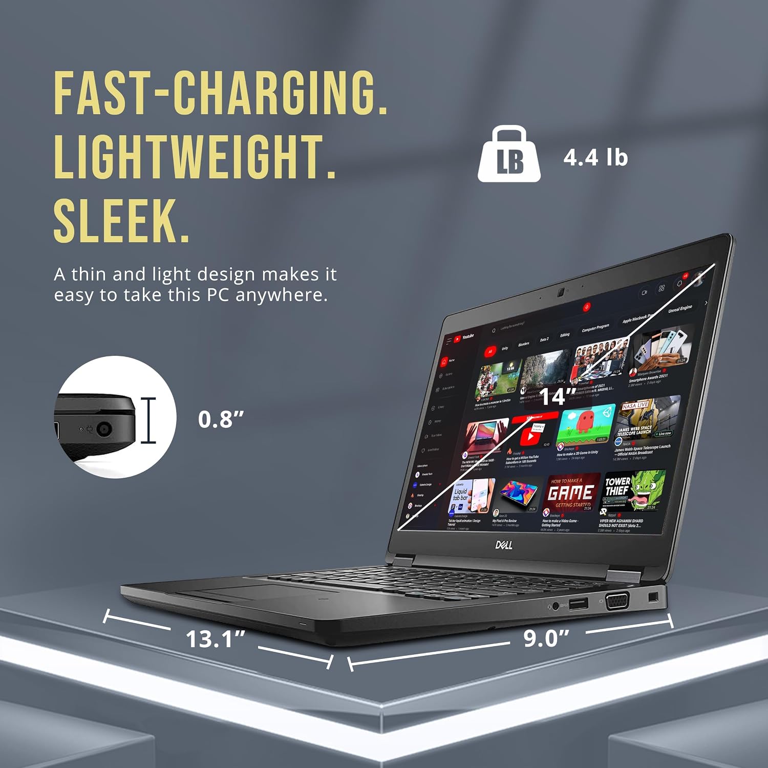 Dell Latitude 5490 14' Business Laptop, Intel Core i5-8350U, 1.7Ghz Up to 3.6GHz, 16GB DDR4 RAM, 512GB SSD, Backlit Keyboard, VGA, HDMI, USB-C, Webcam, Windows 11 Pro (Renewed)