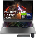 Lenovo Legion 5 16' WQXGA 240Hz Gaming Laptop, Intel Ultra 9 275HX, NVIDIA GeForce RTX 5060 8GB GDDR7, 64GB DDR5, 4TB SSD, 24-Zone RGB Backlit Keyboard, Win 11 Pro, Gray, 1TB Docking Station Set