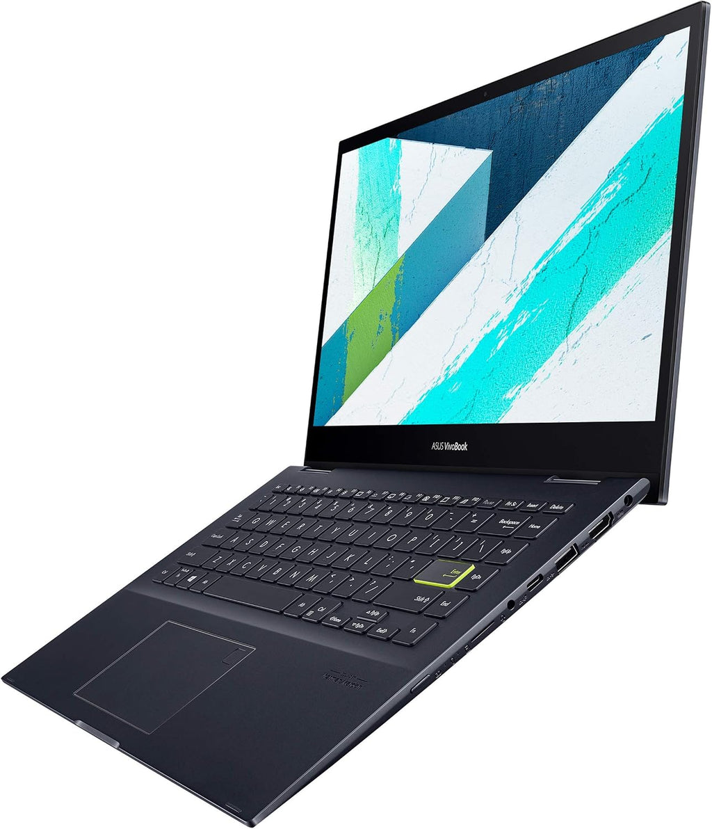 ASUS VivoBook Flip 14 Thin and Light 2-in-1 Laptop, 14' FHD Touch Display, AMD Ryzen 5 5500U, 8GB RAM, 512GB SSD, Stylus, Fingerprint Reader, Windows 10 Home, Bespoke Black, TM420UA-DS52T