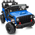 Outfunny 2 Seater Ride on Car Toy, 12V Electric Car for Kids 4-8 with Remote Control, Capacity 110 lb, LED Light - Blue