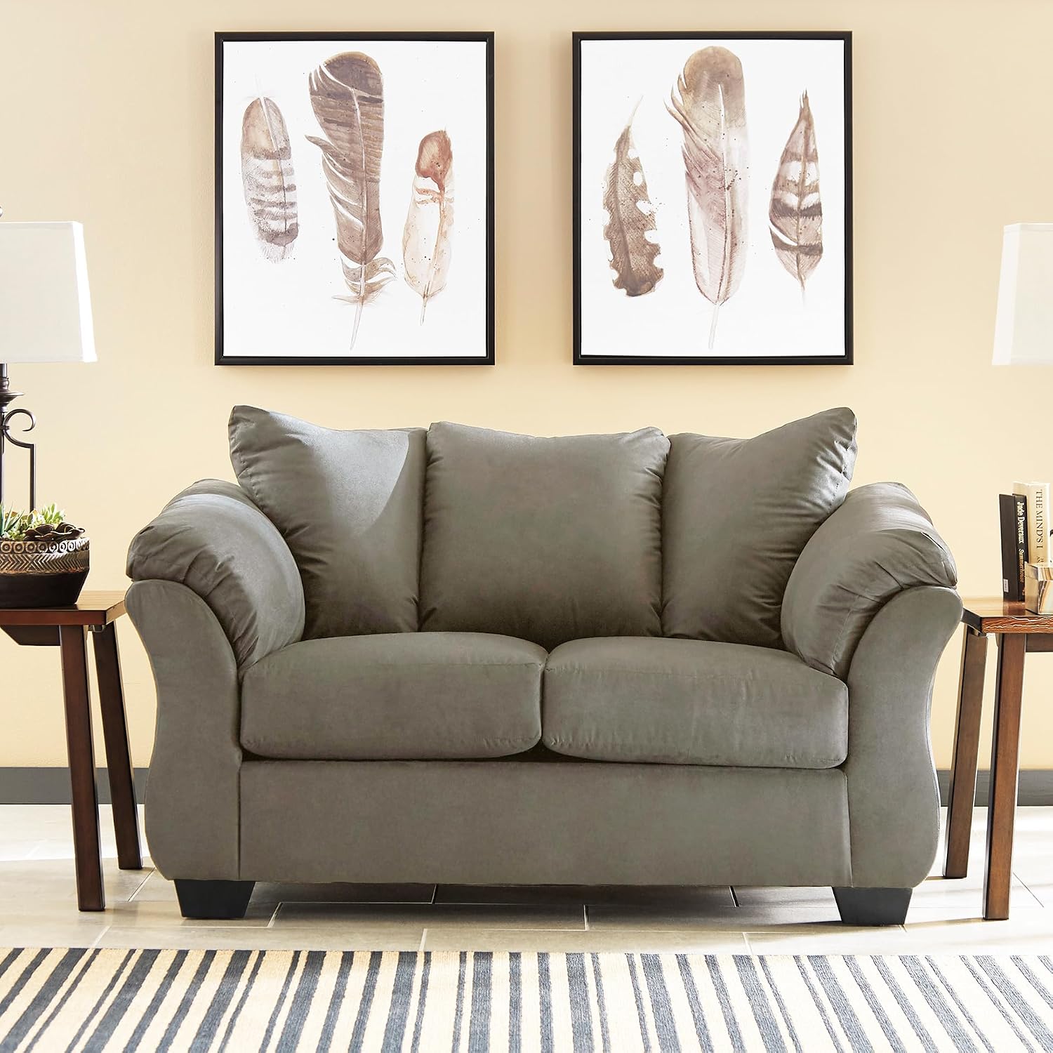Signature Design by Ashley Darcy Casual Plush Loveseat, Grayish Brown