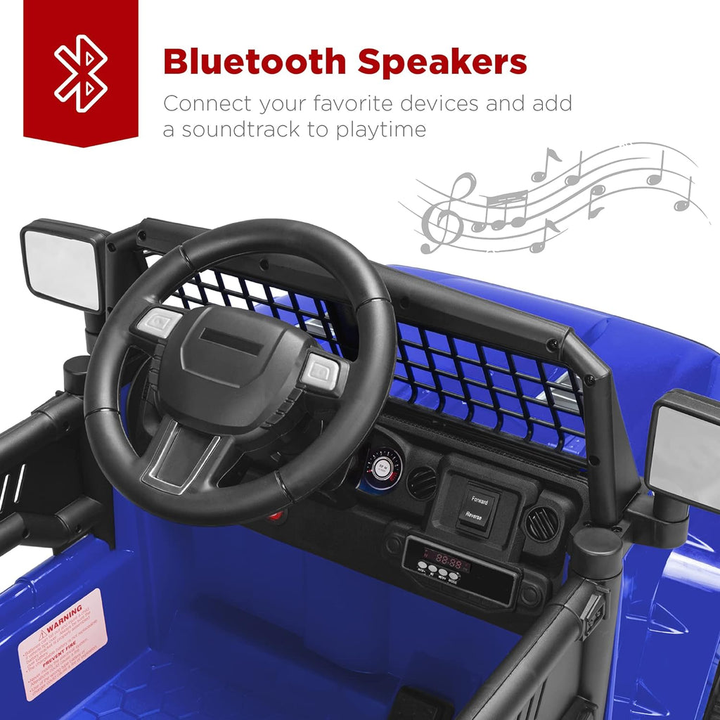 Best Choice Products 12V Kids Electric Vehicle Toy Ride On Car with Parent Remote Control for Toddlers, Seat Harness, 61 lbs Weight Capacity, Locking Doors, Spring Suspension, Bluetooth - Blue