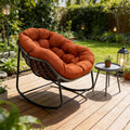 Modern Rocking Chair with Side Table Set, 2-Piece Patio with Soft Cushion & Side Table, 330 LBS Capacity, All-Weather Balcony Furniture