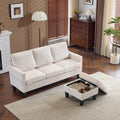 VINGLI 68.5' L Shaped Couch with Movable Storage Ottoman, Convertible Sectional Sofa in Soft Corduroy Fabric, Modern Reversible Chaise Couch for Small Spaces, Apartment, Living Room，Cream White