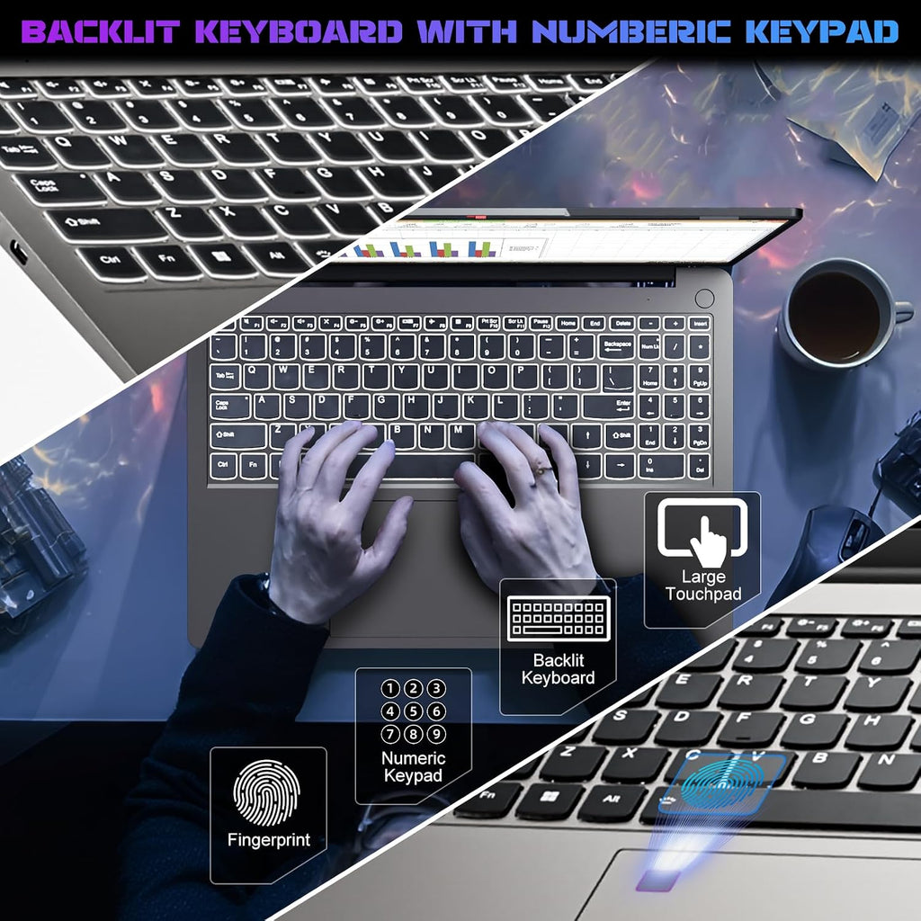 2025 16 Inch 2.5K IPS Gaming Laptop Computer, AMD Ryzen 7 6800H (Up to 4.7GHz), 16GB DDR5 512GB SSD, AMD Radeon 680M, WiFi 6, Type-C, Webcam, Fingerprint, Backlit Keyboard, Windows 11 Pro w/ MS Office
