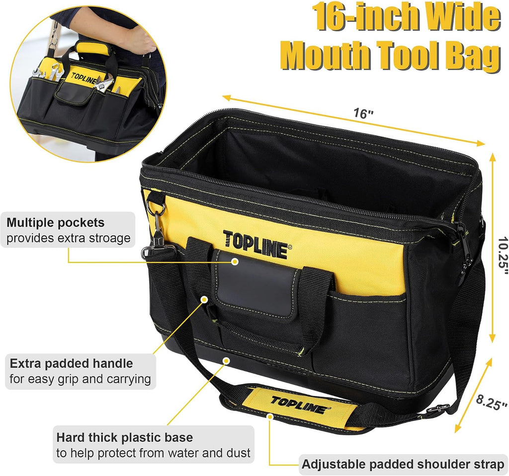 TOPLINE 467-Piece Household Home Tool Sets for Mechanics, 16-Inch Tool Bag with Heavy Duty Home Tool Kit Included, Tool Sets for Men, Tool Kits for Home General Maintenance, Basic Applications