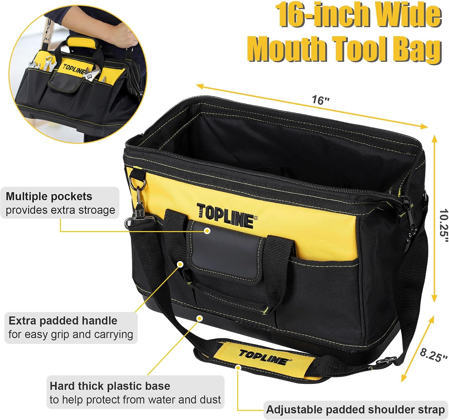 TOPLINE 467-Piece Household Home Tool Sets for Mechanics, 16-Inch Tool Bag with Heavy Duty Home Tool Kit Included, Tool Sets for Men, Tool Kits for Home General Maintenance, Basic Applications