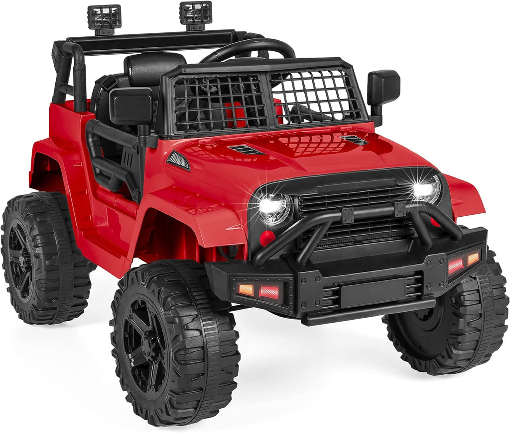 Best Choice Products 12V Kids Electric Vehicle Toy Ride On Car with Parent Remote Control for Toddlers, Seat Harness, 61 lbs Weight Capacity, Locking Doors, Spring Suspension, Bluetooth - Red