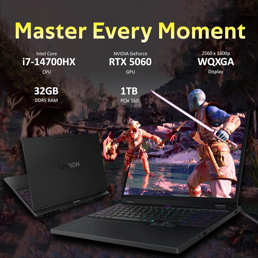 Lenovo Legion 5 15.1' WQXGA 165Hz Gaming Laptop, Intel i7-14700HX, GeForce RTX 5060 8GB GDDR7, 32GB DDR5, 1TB SSD, Backlit Keyboard, 5.0MP Camera, Wi-Fi 7, Win 11 Pro, Black, 512GB Docking Station Set