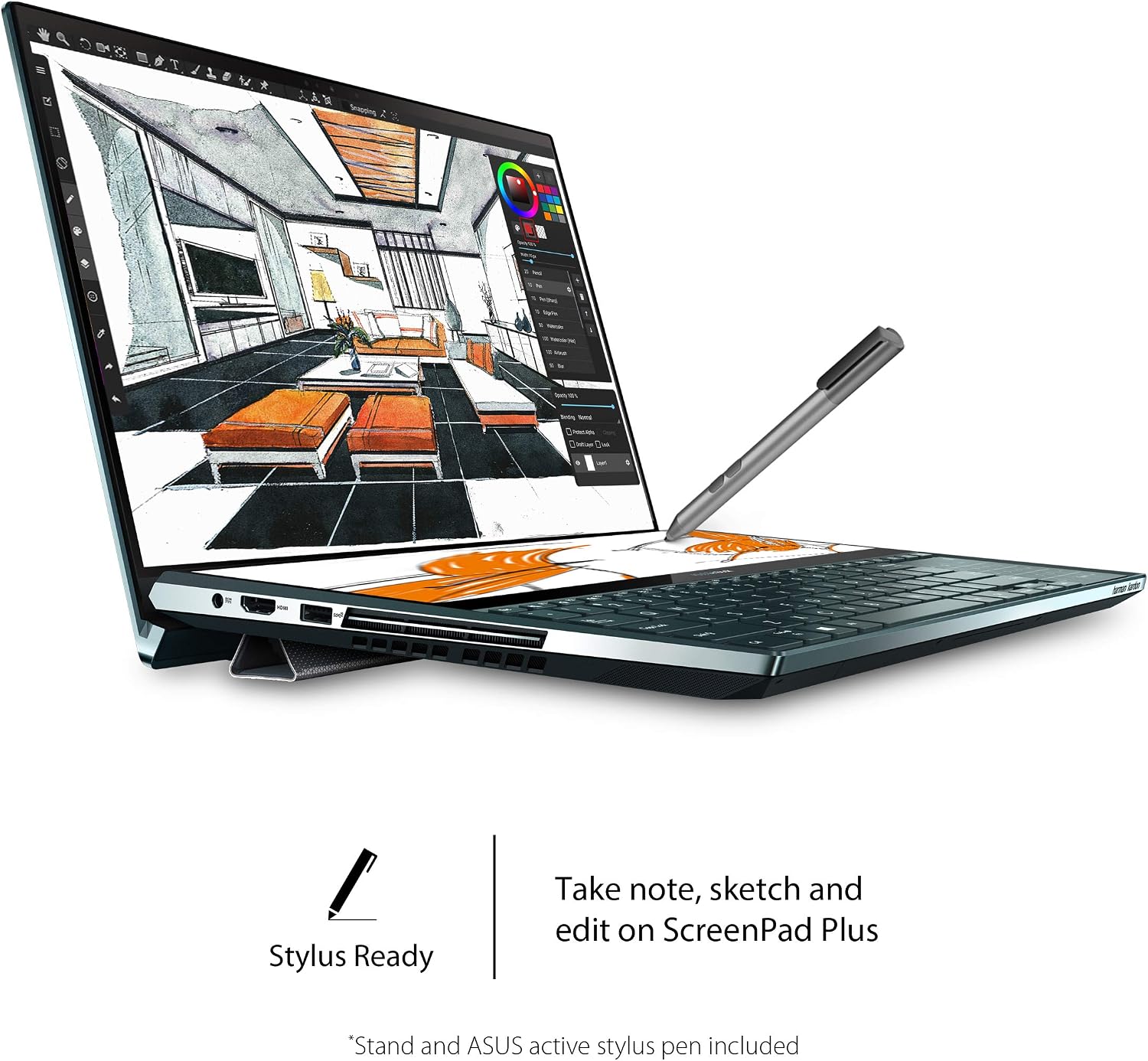 ASUS ZenBook Duo UX481 14' FHD NanoEdge Bezel Touch, Intel Core i7-10510U, 16GB RAM, 1TB PCIe SSD, GeForce MX250, Innovative ScreenPad Plus, Windows 10 Pro - UX481FL-XS74T, Celestial Blue