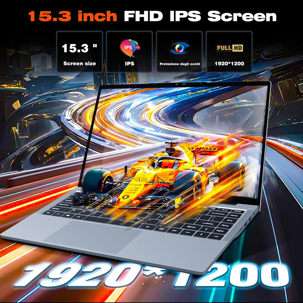 KUMNOSAL 2026 Laptop,15.3 Inch Laptop with i5-8210Y(Up to 3.6GHz), 24GB RAM 512GB SSD,FHD IPS 1200p,180°Open Portable Laptop, WiFi 5, UHD Graphics, Laptops for Business Student Light Gaming