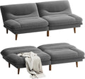 Homall Futon Sofa Bed, Modern Loveseat Futon Couch with Adjustable Backrest and Armrests, Sleeper Sofa Bed with Wood Frame for Living Room, Office, Apartment (Corduroy, Dove Gray)
