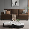 COPIAE 89 Inch Sofa with Extra Deep Seats Oversize, 3 Seater Sofa for Living Room, Modern Couch and Sofa, Comfy Armrests and Seats and Backrests, Easy Installation, Corduroy Fabric Brown