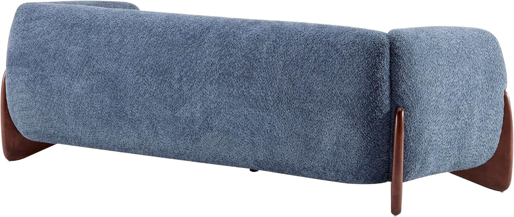 Christopher Knight Home Almab 82 Inches Sofa Couch, Cozy Boucle Upholstered 3-Seater Sofa, Wood Frame Couch, Comfy Couches for Living Room and Office, Modern Sofa, Lounge Seating, Navy Blue