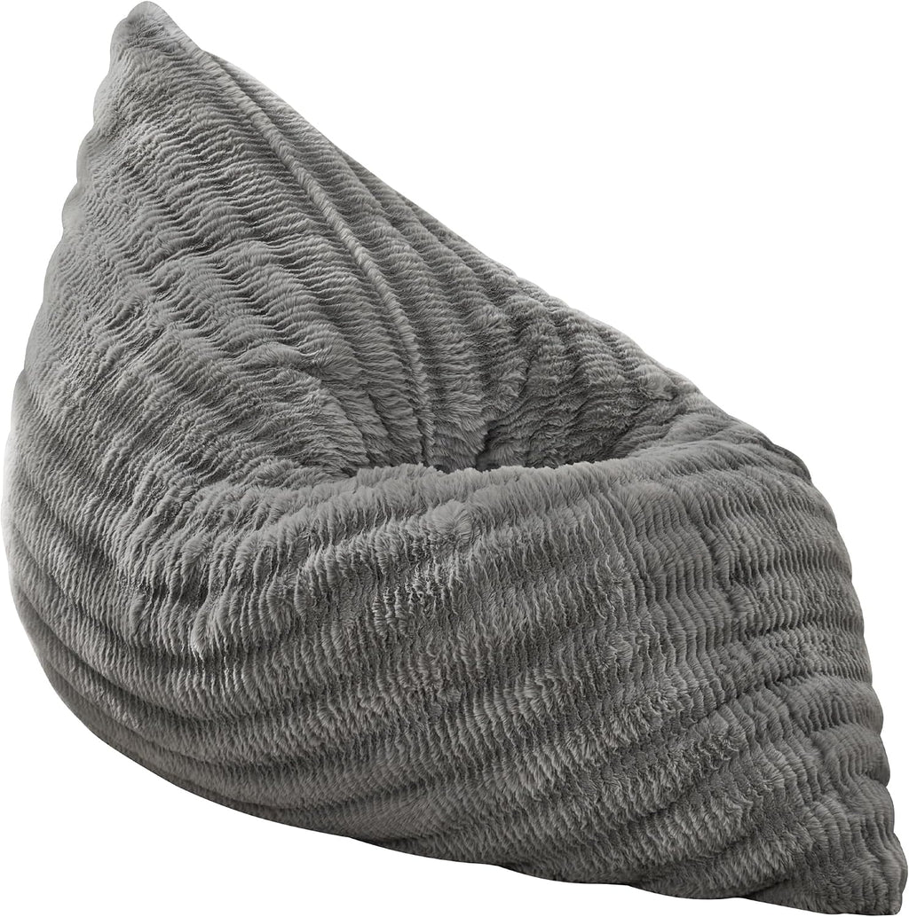 Hobestluk 3 in 1 Bean Bag Chair Giant Bean Bag Chairs for Adults with Ripple Cover Convertible Bean Bag Floor Cushion with Machine Washable Cover for Living Room (Ripple Grey)