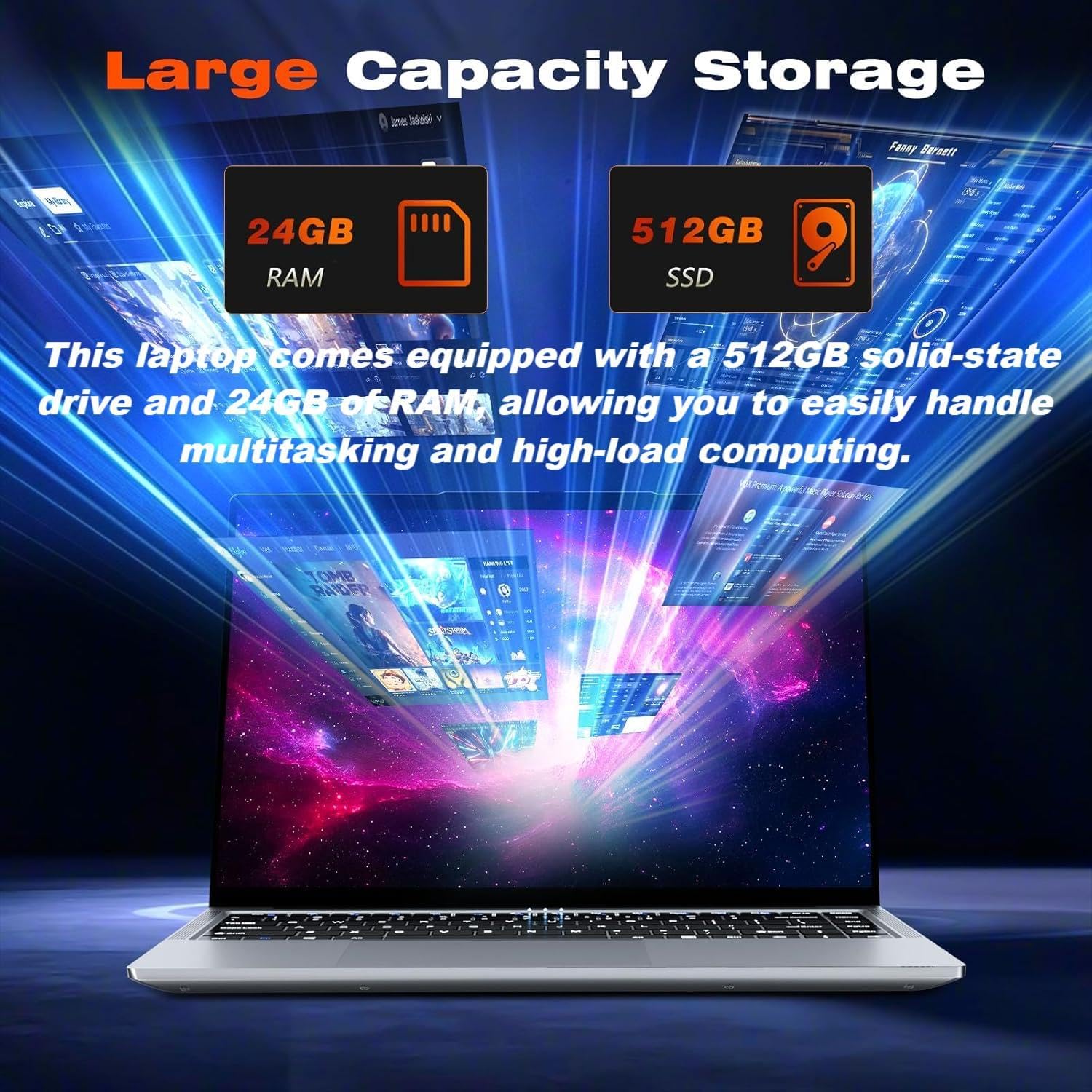 KUMNOSAL 2026 Laptop,15.3 Inch Laptop with i5-8210Y(Up to 3.6GHz), 24GB RAM 512GB SSD,FHD IPS 1200p,180°Open Portable Laptop, WiFi 5, UHD Graphics, Laptops for Business Student Light Gaming