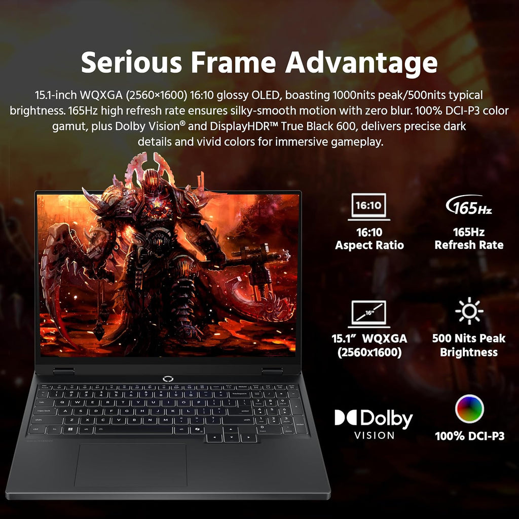 Lenovo Legion 5 15.1' WQXGA 165Hz OLED AI-Powered Gaming Laptop, AMD Ryzen 7 260, GeForce RTX 5060 GDDR7, 16GB DDR5, 512GB SSD, Backlit Keyboard, Wi-Fi, Win 11 Pro, Black, 1TB Docking Station Set