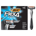 BIC Flex 4 Sensitive Disposable Razors For Men,For a Smooth,Ultra-Close and Comfortable Shave,10 Piece Disposable Razor Set with 4 Blades,(Pack of 12)