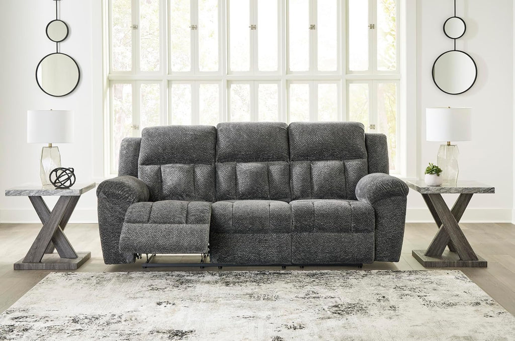 Signature Design by Ashley Frohn Contemporary Manual Reclining Sofa, Gray