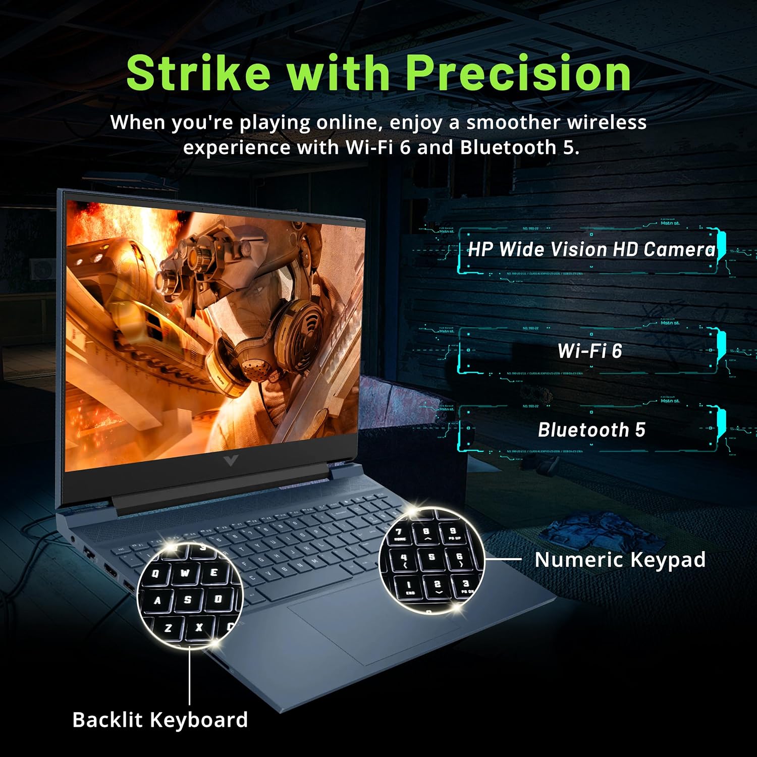 HP Victus 16.1' FHD IPS Gaming Laptop, Intel i5-11400H, 16GB RAM, 512GB SSD, GeForce RTX 3050, Backlit Keyboard, HD Camera, B&O Audio, Fast Charge, Wi-Fi 6, Windows 11, Blue (Renewed)