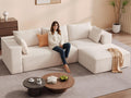 DWVO 108' Modular Sectional Couch with L-Shape Chaise, Modern Cloud Sectional Sofa with Deep Seat, Upholstered Couches for Living Room Bedroom, No Assembly Required, Beige