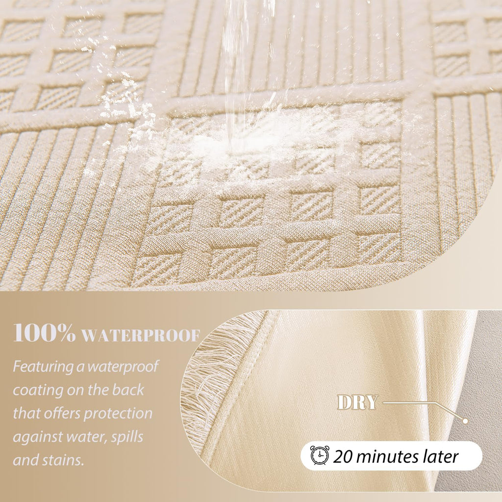 Waterproof Sectional Couch Covers Sectional Sofa Cover L Shaped Corner Sofa Slipcovers Blanket for Dogs Pets Washable Jacquard Quilted L Shape Furniture Protector (75x252 in, Beige)