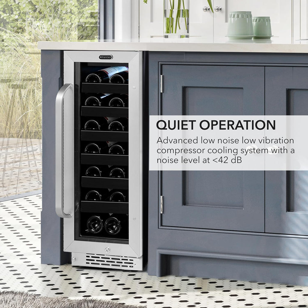 Whynter BWR-208SB Stainless Steel 12 inch Built-in 20 Bottle Undercounter Wine Refrigerator with Reversible Door, Digital Control and Lock
