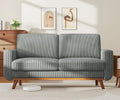 Vesgantti 68' Loveseat Sofa Dark Gray, Comfy Corduroy Couch with Spring Cushion and Solid Wood, Modern Extra Deep Seat for Bedroom, Living Room, Office
