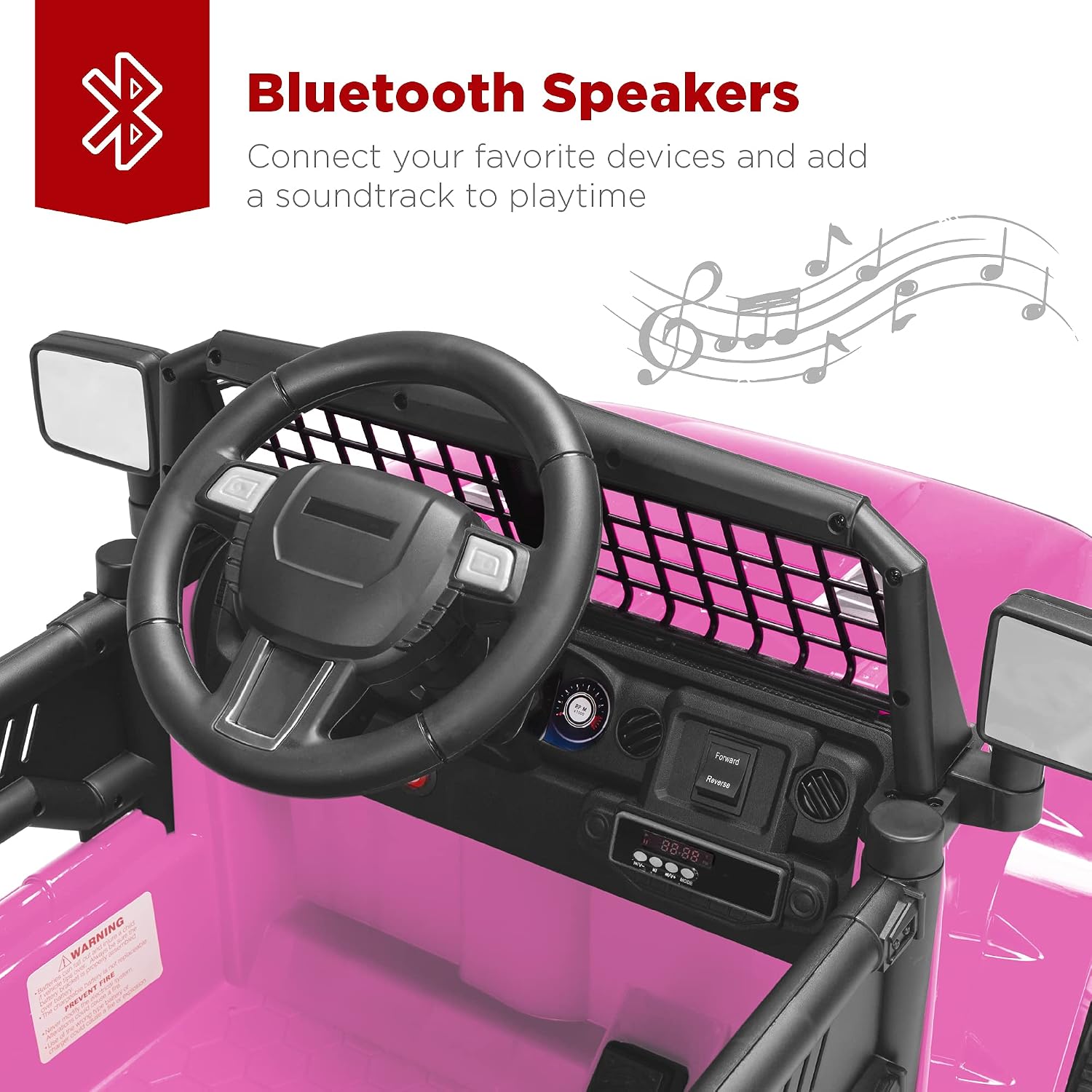 Best Choice Products 12V Kids Electric Vehicle Toy Ride On Car with Parent Remote Control for Toddlers, Seat Harness, 61 lbs Weight Capacity, Locking Doors, Spring Suspension, Bluetooth - Pink