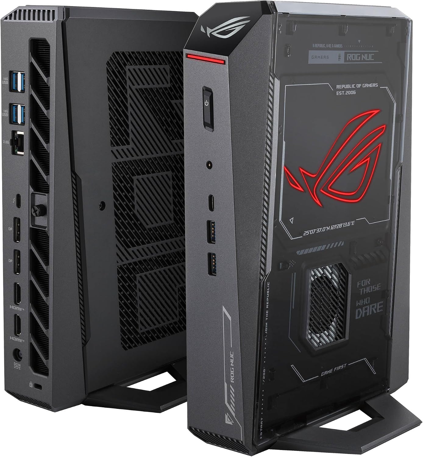 ROG NUC (2025) Gaming Mini PC with Intel® Core™ Ultra 9 (Series 2) ARL-HX CPU, NVIDIA® GeForce RTX™ 5070 MobileGPU, 32GB DDR5 RAM, 1TB NVMe SSD, Thunderbolt™ 4, Triple-Fan Cooling, and ARGB Lighting