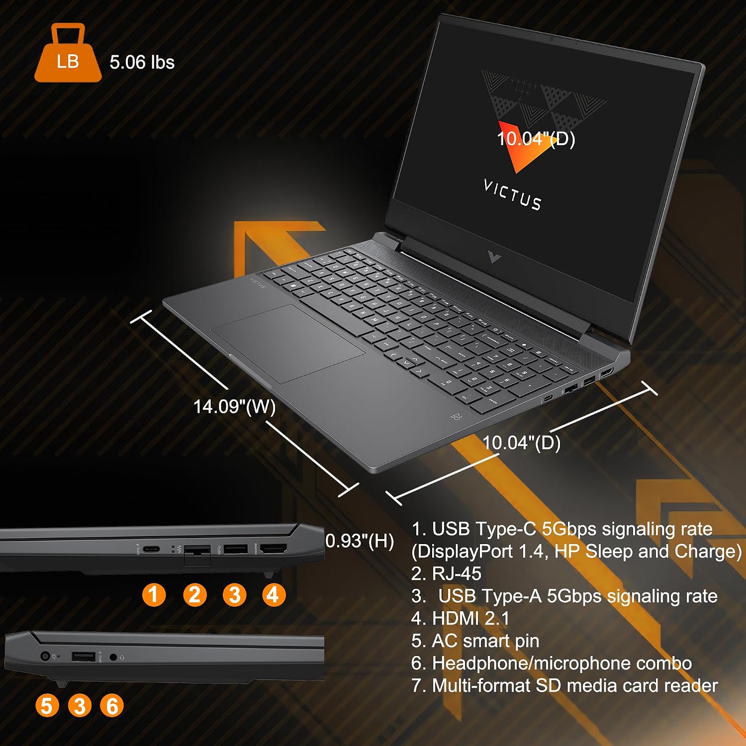 HP Victus 15 Gaming Laptop 15.6' FHD 144Hz Intel 8-core i5-13420H (>i7-12650H) 32GB RAM 1TB SSD GeForce RTX 3050 Backlit Type-c Ultra Wi-Fi6 DTS:X Win11 ICP Hub