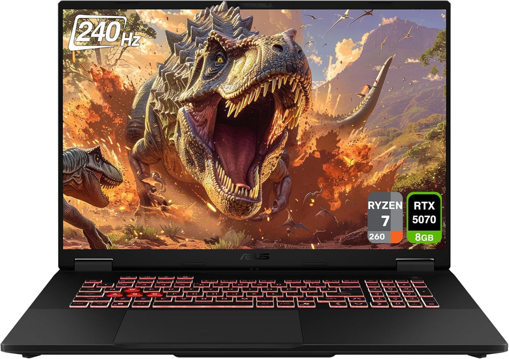 ASUS TUF A18 Gaming Laptop, AMD Ryzen 7-260, 64 GB DDR5 RAM, 2 TB PCle SSD, 18' 2.5K (2560x1600) 240Hz Display, Nvidia G-Force RTX 5070, RGB Backlit Chiclet Keyboard, W11 Home, Jaeger Gray
