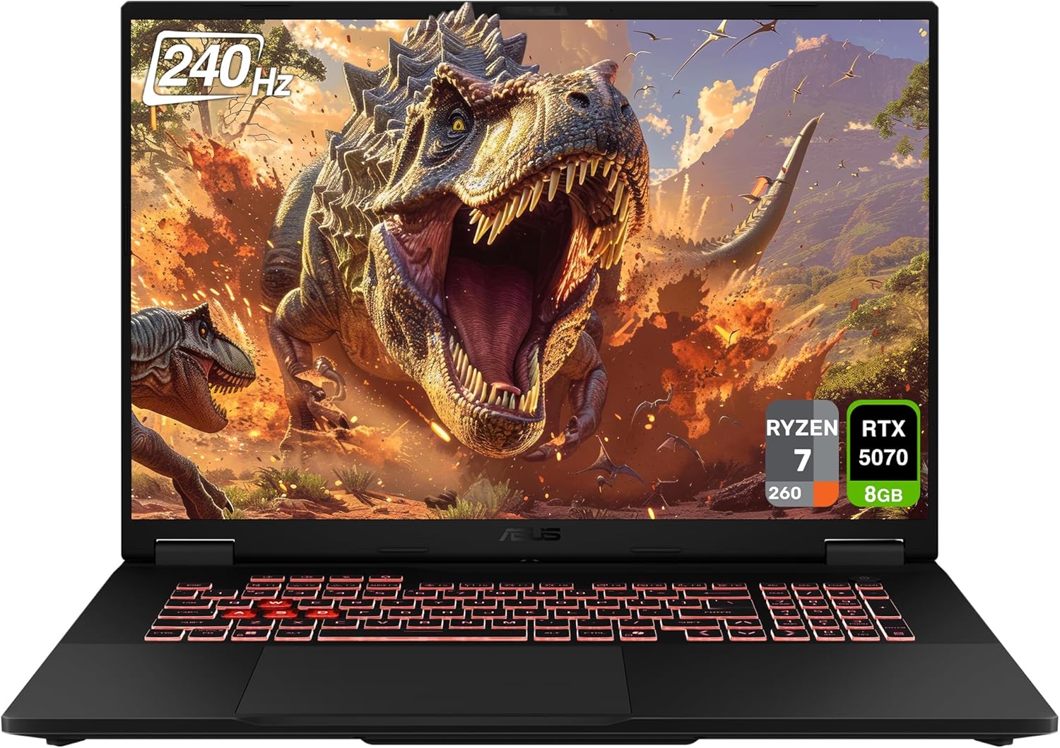 ASUS TUF A18 Gaming Laptop, AMD Ryzen 7-260, 64 GB DDR5 RAM, 2 TB PCle SSD, 18' 2.5K (2560x1600) 240Hz Display, Nvidia G-Force RTX 5070, RGB Backlit Chiclet Keyboard, W11 Home, Jaeger Gray