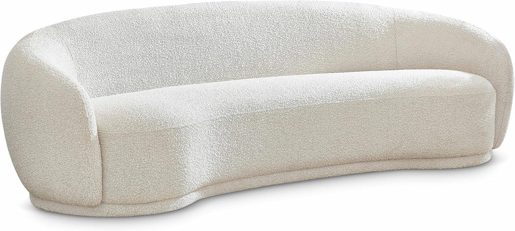 Meridian Furniture 693Cream-S Hyde Collection Modern | Contemporary Boucle Fabric Upholstered Sofa, Cream, 89.5' W x 38' D x 28' H