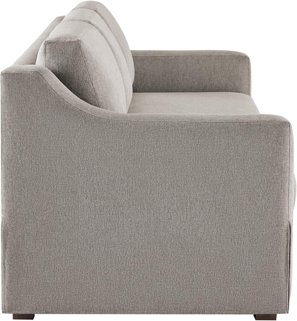 Serta® Hawthorne 90.6' Slipcovered Queen-Size Convertible Pop-up Sofa, Dreamcoil® Comfort, Woven Polyester Blend Fabric, Flax