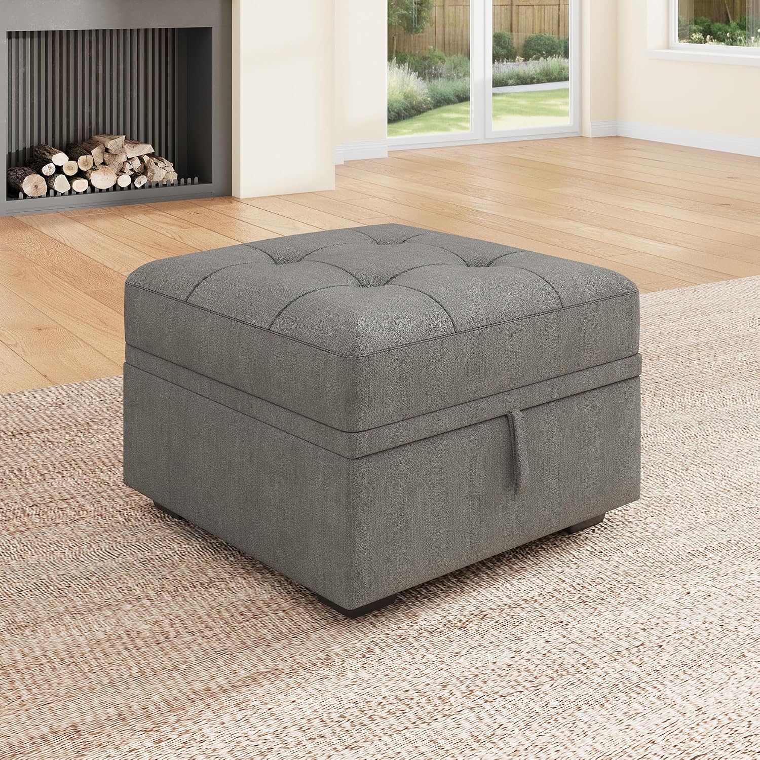 HONBAY Modular Sectional Couch L Shaped Sofa with Storage Seats Sectional Couches for Living Room,Warm Grey