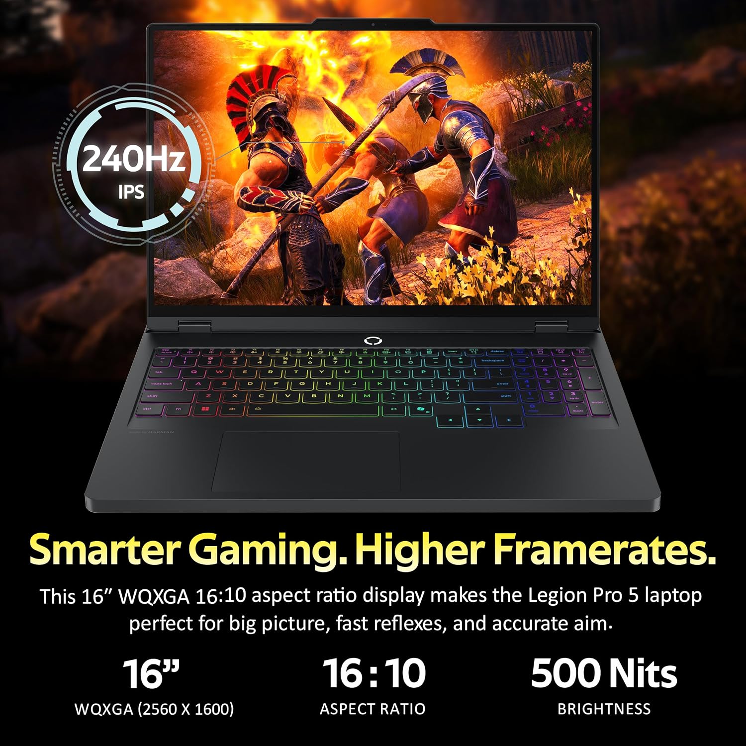 Lenovo Legion Pro 5 16' WQXGA 240Hz Gaming Laptop, Intel i7-14650HX, GeForce RTX 5060, 64GB DDR5, 3TB Storage(2TB SSD+1TB Docking Station), 24-Zone RGB Backlit Keyboard, Wi-Fi 7, Win 11 Pro, Black