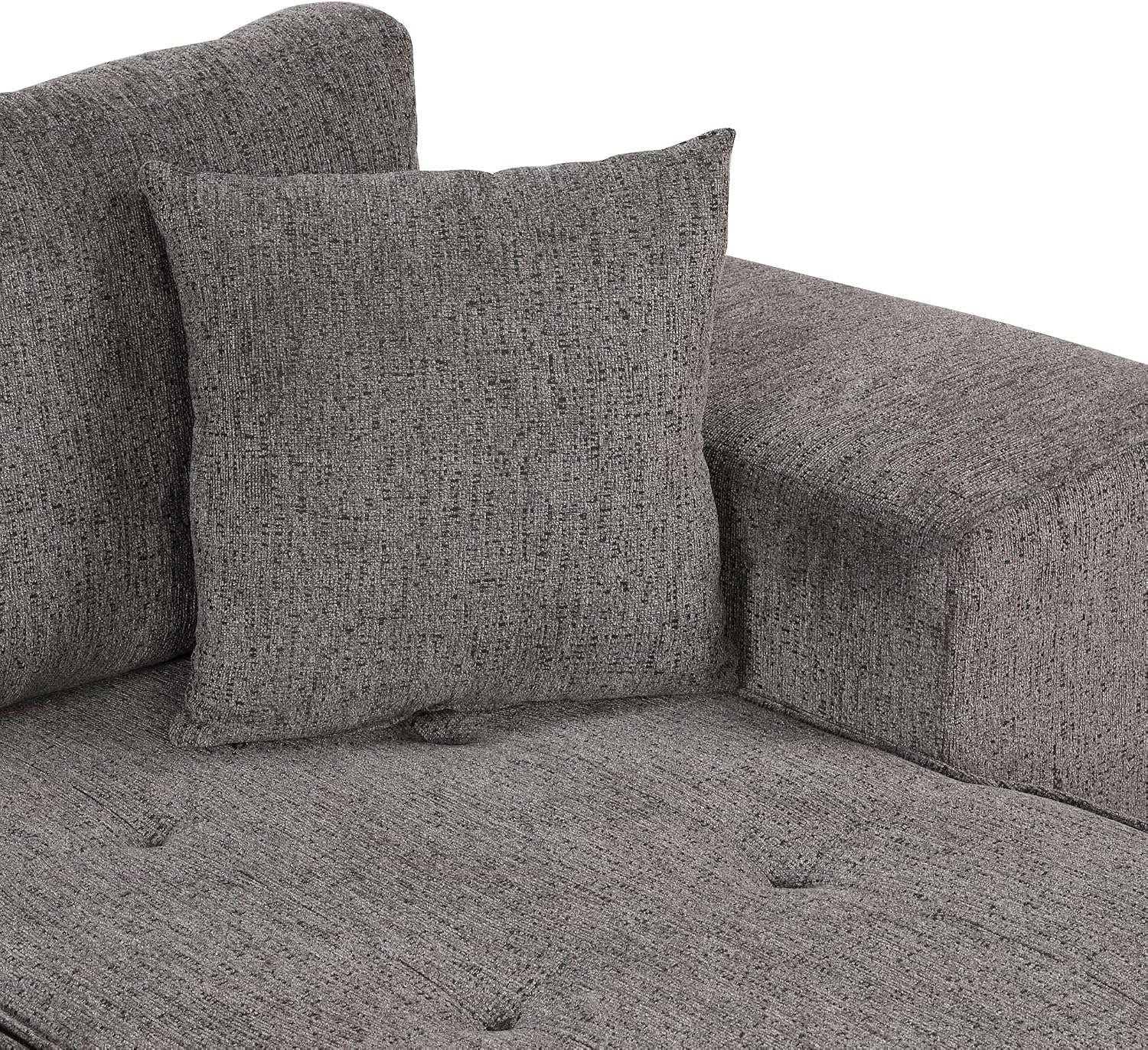 104.5 inch Reversible Sleeper Sectional Sofa with Pull Out Bed , Convertible L Shaped Sectional Couch with Storage Chaise and 2 Stools , Tufted Upholstered Pullout Sofa Bed for Living Room Apartment